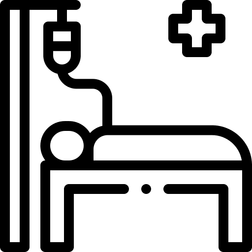 Hospital bed hospital sick person healthcare and medical icon