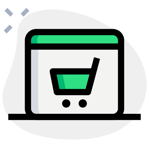 Online shop screen shopping cart online shopping icon