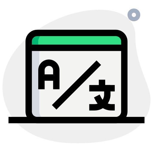 Online translator translation multimedia global icon