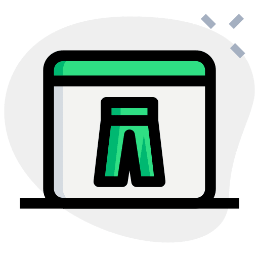Pants online seo and web clothing store icon