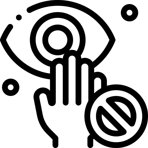 Avoid covid 19 bacteria eyes icon