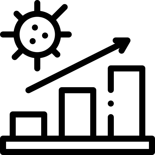 Graph increase healthcare virus icon