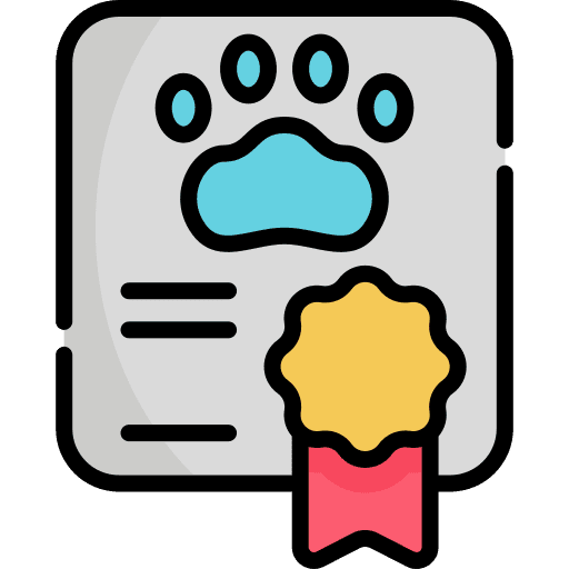 Certificate dog document archive icon