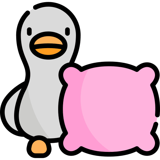 Pillow natural feather goose icon