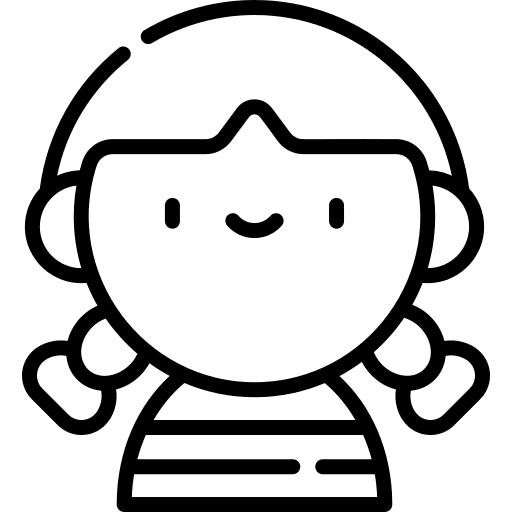 Girl young braid person icon