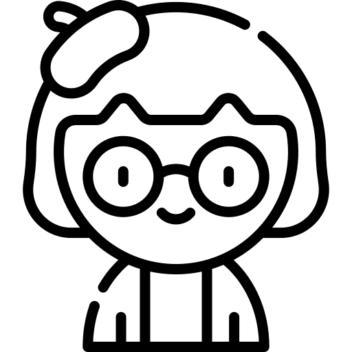 Girl person eyeglasses profile icon