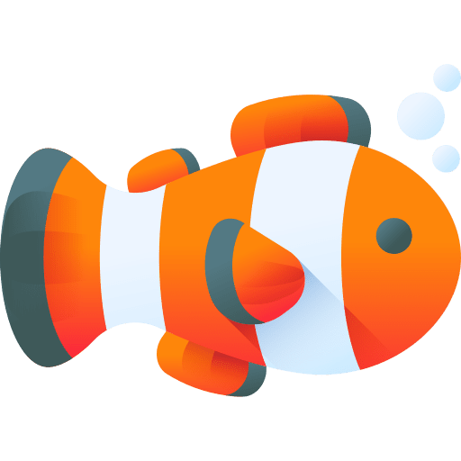 Clown fish aquatic animals ocean icon