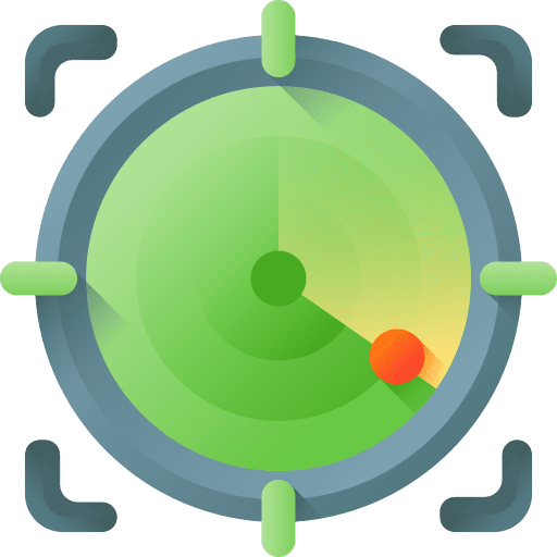 Radar positional location area icon