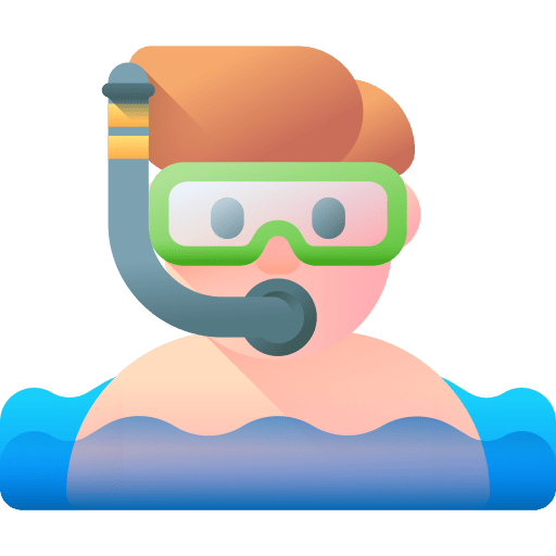 Snorkling sports and competition breath respirator icon
