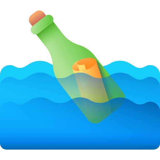 Message in a bottle paper communications pirate icon