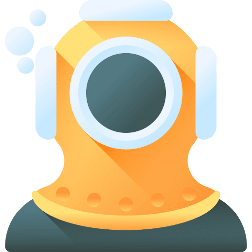 Diving helmet underwater immersion accessory icon