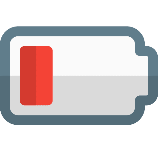 Battery status technology energy storage low battery icon