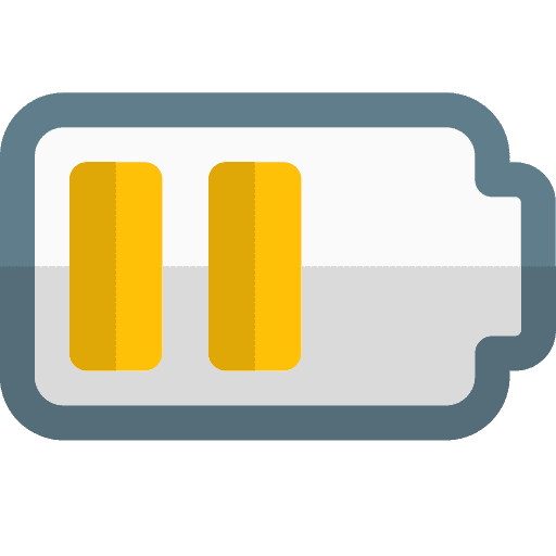 Half battery electronics interface power icon