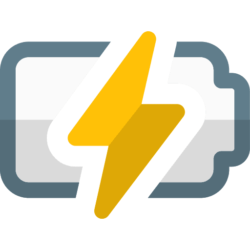 Lighting energy battery status battery level icon