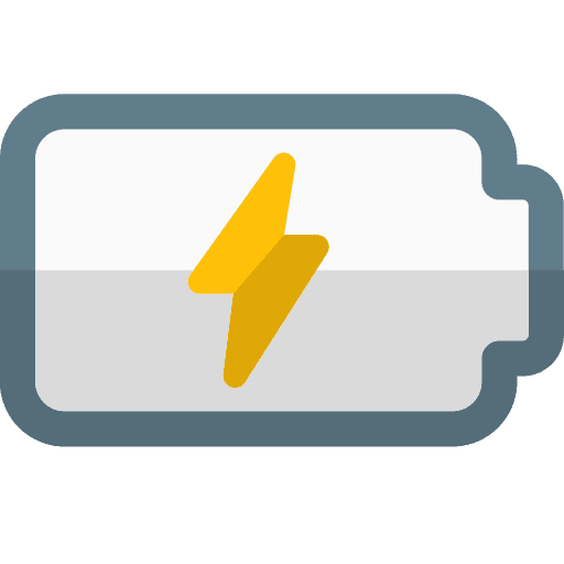 Low battery energy energy storage battery status icon