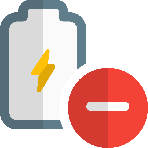 Low battery energy power battery level icon