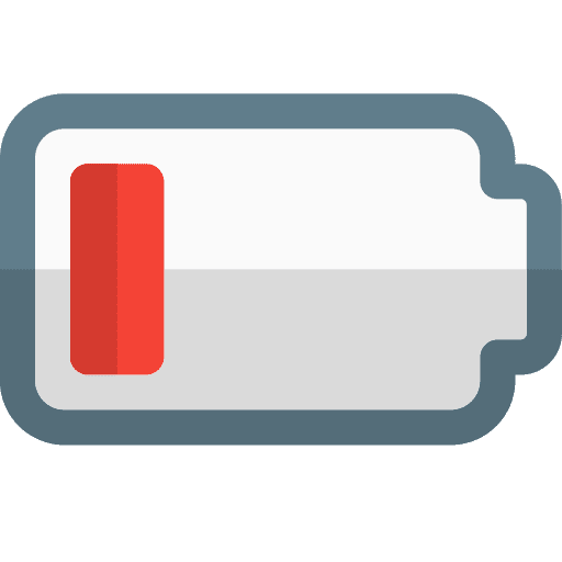 Low battery level electronics low battery level energy storage icon