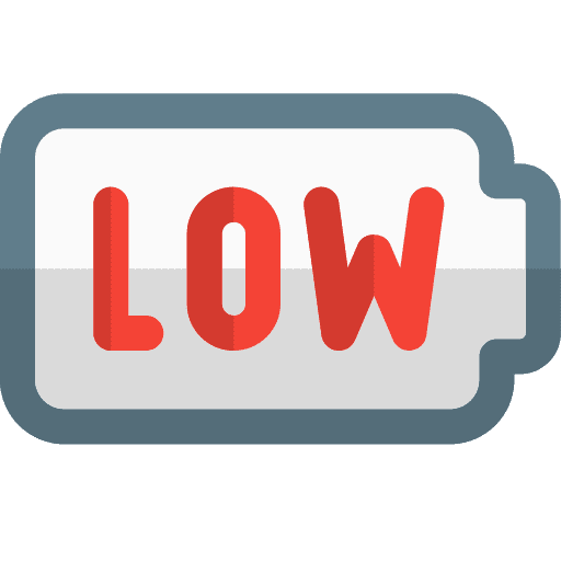 Low battery low battery technology battery level icon