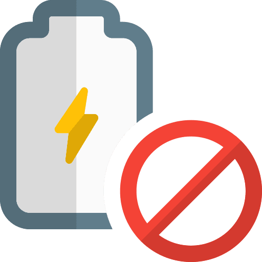 Banned banned technology full battery icon