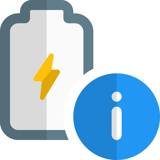 Info energy battery status electronics icon