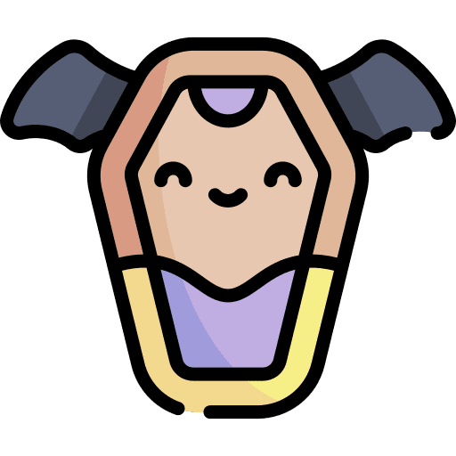 Coffin horror wings box icon