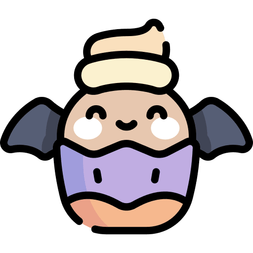 Cupcake wings horror halloween party icon
