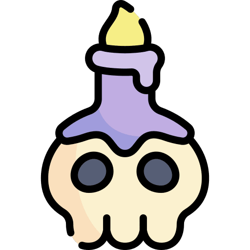 Skull halloween dead candle icon