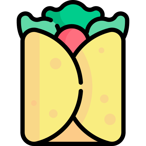 Burrito fast food food and restaurant tortilla icon
