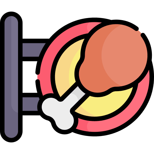 Signboard fast food meat signboard icon