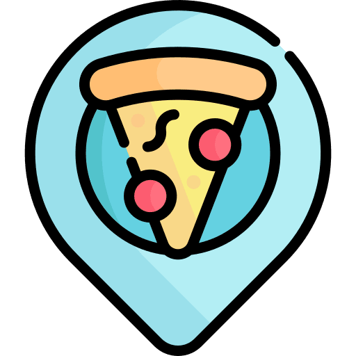 Location restaurant pizza slice pin icon