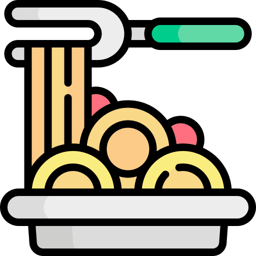 Spaghetti dish pasta food and restaurant icon