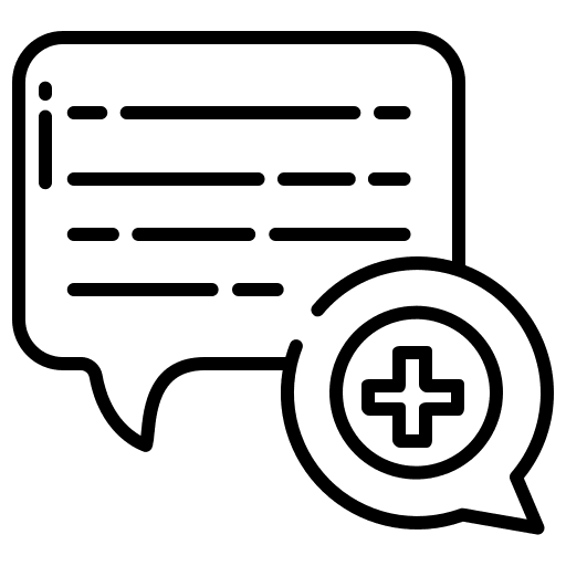 Chat chat box healthcare and medical communications icon