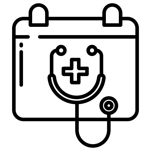 Date doctors time and date medical appointment icon