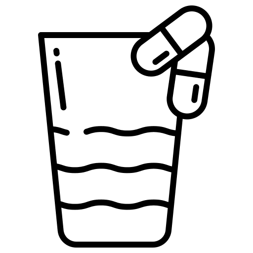 Medicine glass of water healthcare and medical capsules icon