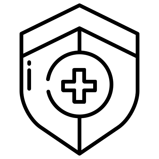Shield hospital secure shield icon