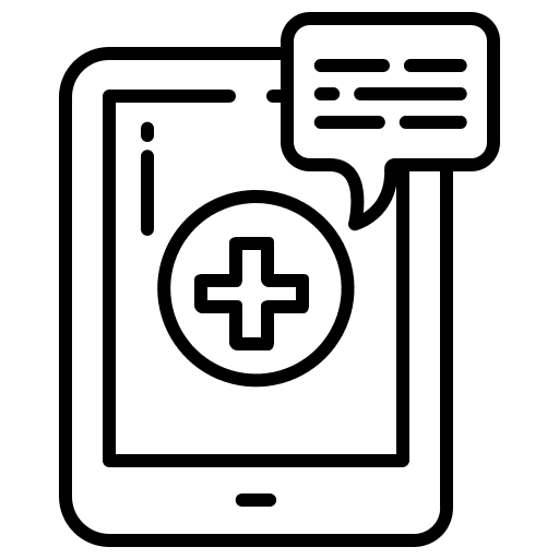 Tablet medical app smartphone support icon