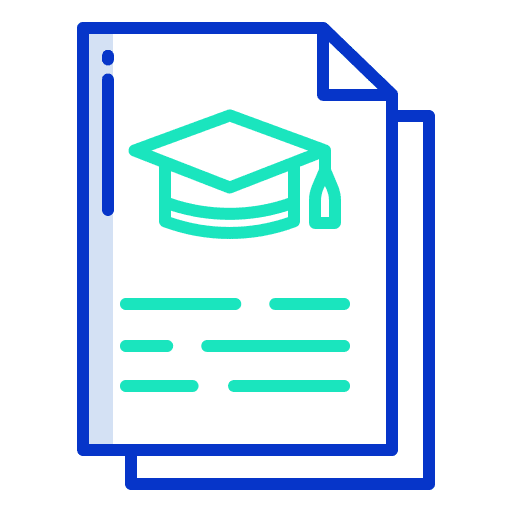 Document online learning graduation cap files and folders icon