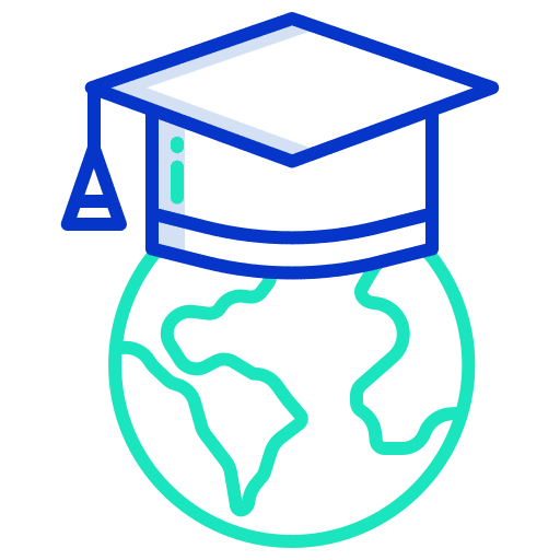 Education graduation globe globe grid icon