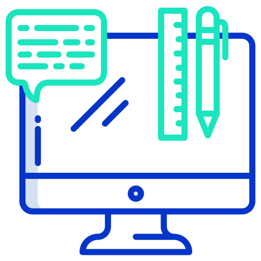 Monitor online learning school monitor icon