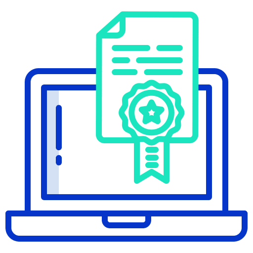 Online certificate diplomas education laptop icon