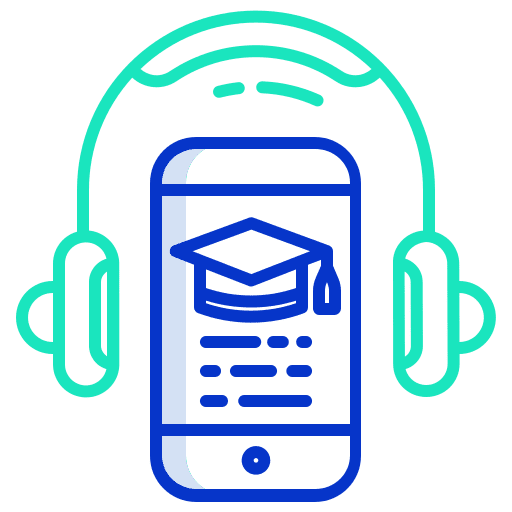 Online learning phone communications technology icon