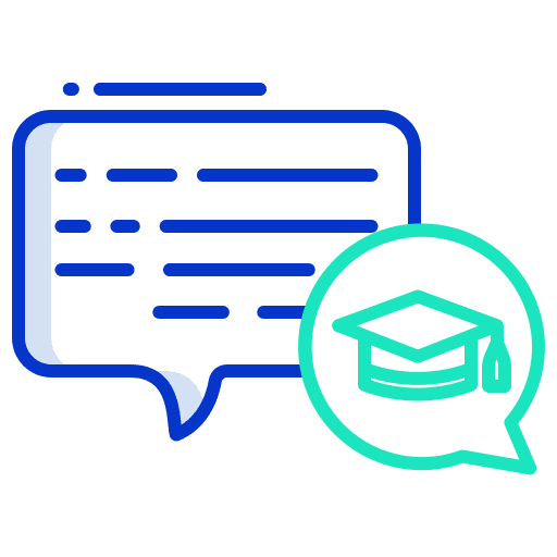 Conversation conversation text mortarboard icon
