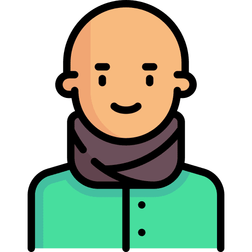 Man bald scarf man icon