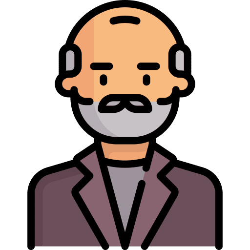 Man profile beard elderly icon