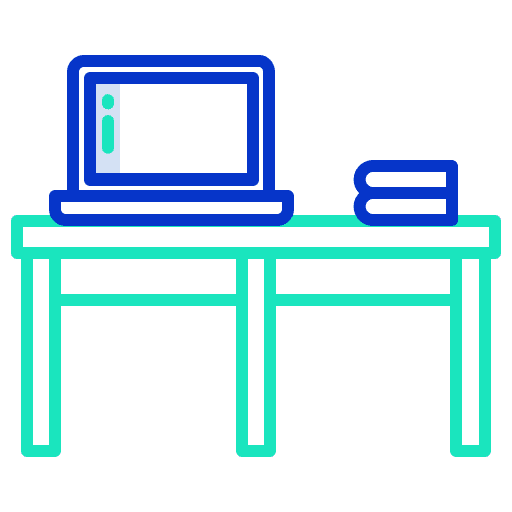 Work space office material desktop study icon