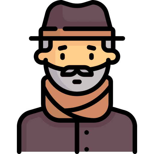 Old man beard user caucasian icon