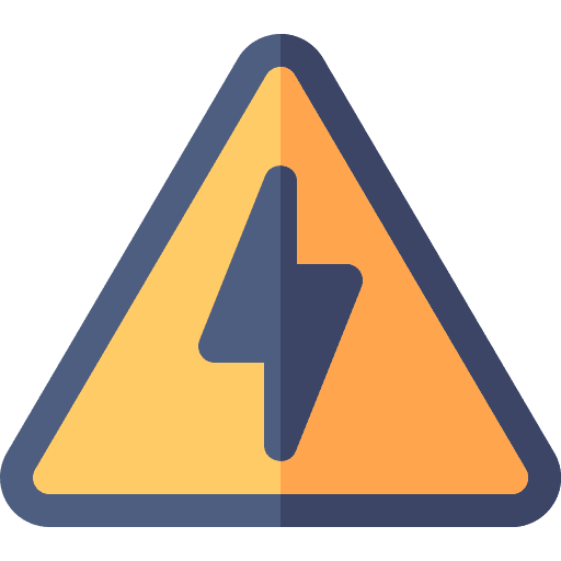 Electricity warning sign thunderbolt alert icon