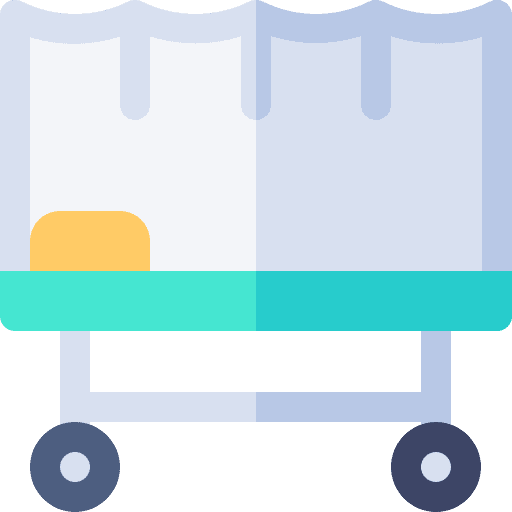 Hospital bed medical stretcher clinic illness icon