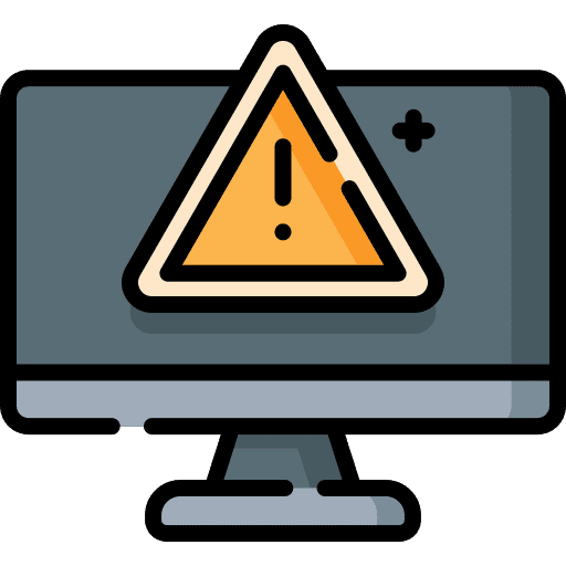 Notification computer warning sign monitor icon