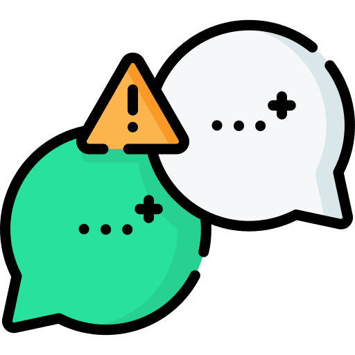 Conversation speech bubble notification warning sign icon